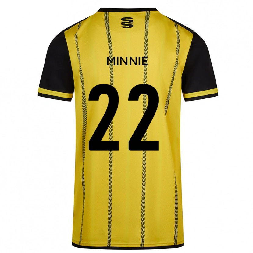 Danxen Niño Camiseta Minnie Rogers #22 Amarillo Negro 2ª Equipación 2025/26 La Camisa México