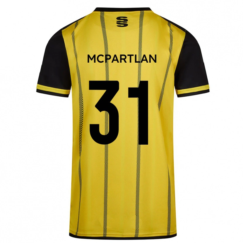 Danxen Niño Camiseta Cian Mcpartlan #31 Amarillo Negro 2ª Equipación 2025/26 La Camisa México