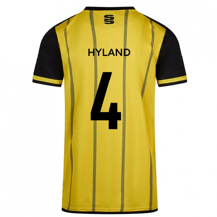 Danxen Niño Camiseta Mia Hyland #4 Amarillo Negro 2ª Equipación 2025/26 La Camisa México