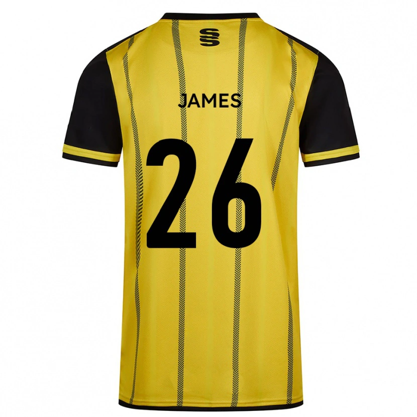 Danxen Niño Camiseta Nicola James #26 Amarillo Negro 2ª Equipación 2025/26 La Camisa México