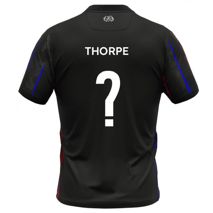 Danxen Niño Camiseta Harry Thorpe #0 Negro Rojo 2ª Equipación 2025/26 La Camisa México