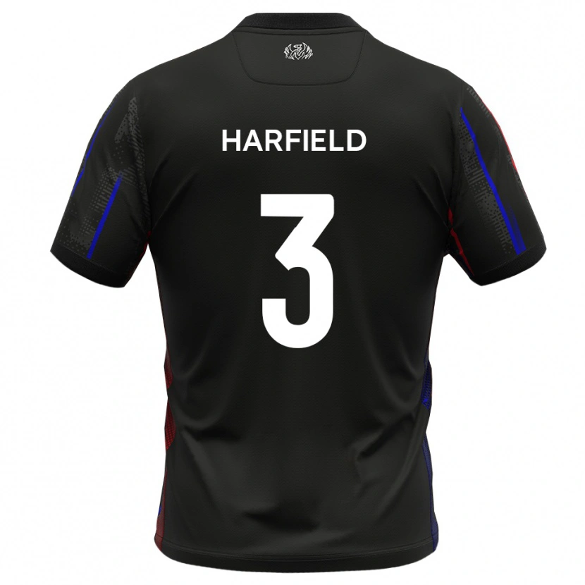 Danxen Niño Camiseta Ollie Harfield #3 Negro Rojo 2ª Equipación 2025/26 La Camisa México