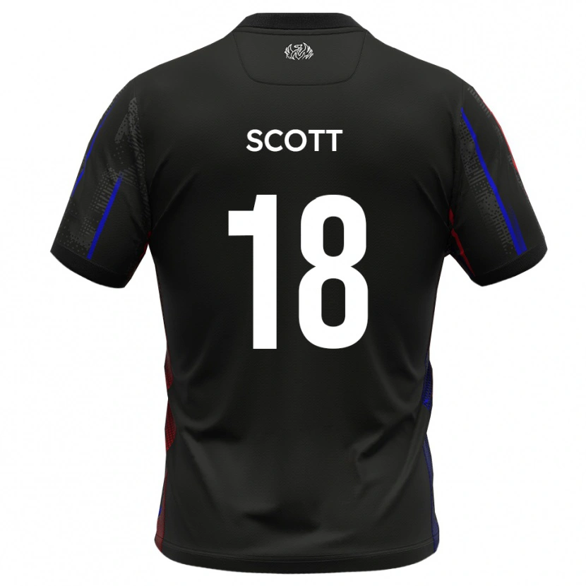 Danxen Niño Camiseta Oliver Scott #18 Negro Rojo 2ª Equipación 2025/26 La Camisa México