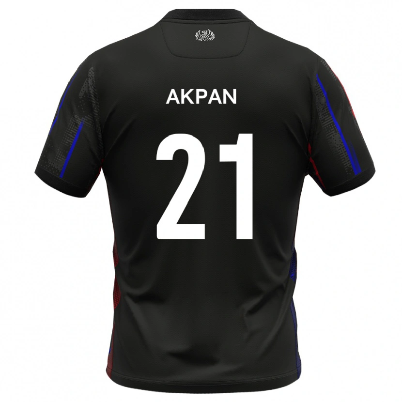 Danxen Niño Camiseta Ashley Akpan #21 Negro Rojo 2ª Equipación 2025/26 La Camisa México