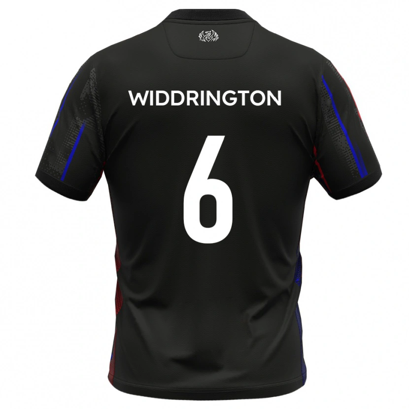 Danxen Niño Camiseta Theo Widdrington #6 Negro Rojo 2ª Equipación 2025/26 La Camisa México