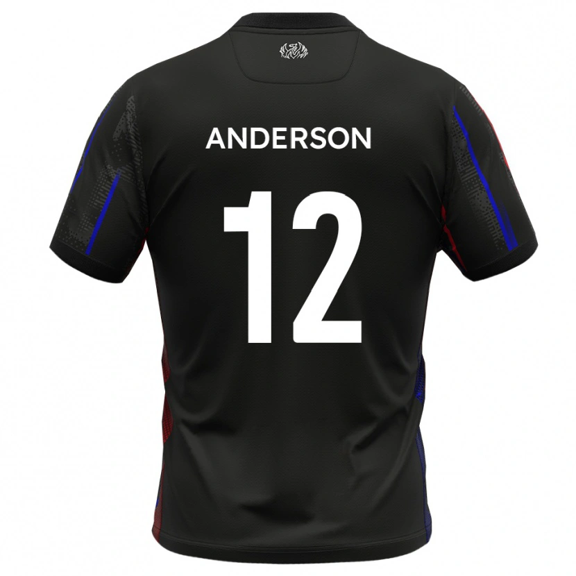 Danxen Niño Camiseta Keane Anderson #12 Negro Rojo 2ª Equipación 2025/26 La Camisa México