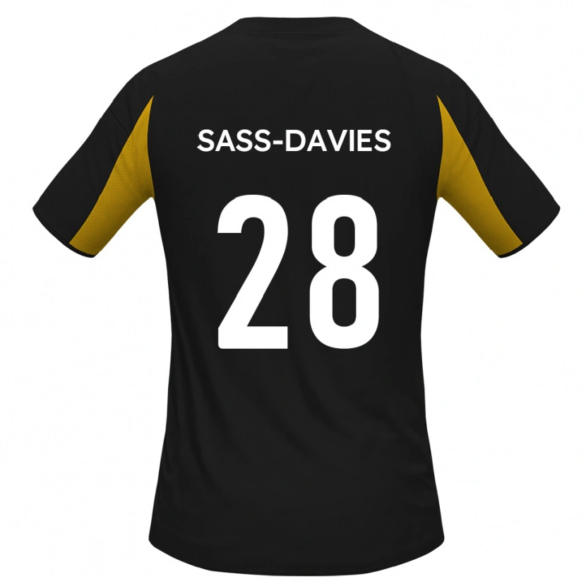 Danxen Niño Camiseta Billy Sass-Davies #28 Negro Amarillo 2ª Equipación 2025/26 La Camisa México