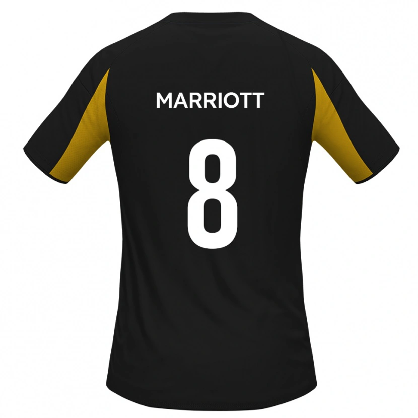 Danxen Niño Camiseta Isaac Marriott #8 Negro Amarillo 2ª Equipación 2025/26 La Camisa México