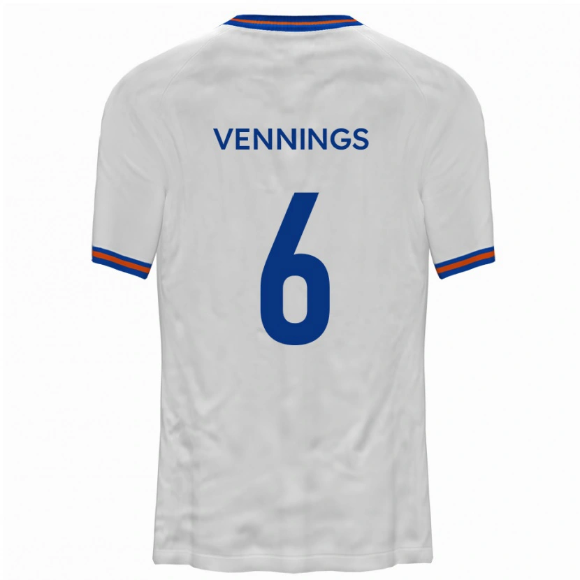 Danxen Niño Camiseta James Vennings #6 Blanco Azul 2ª Equipación 2025/26 La Camisa México