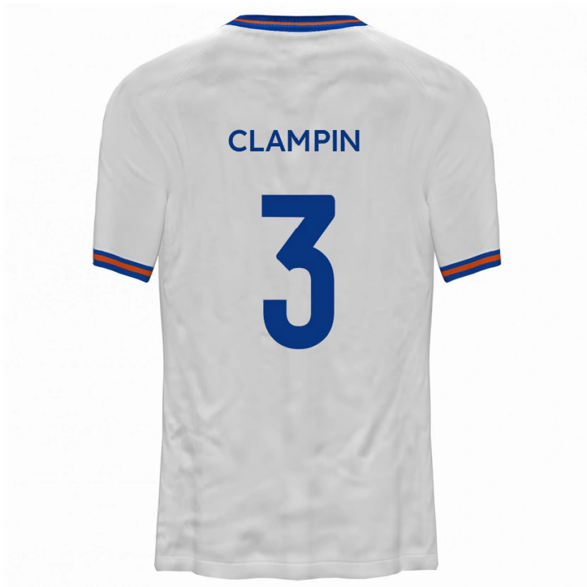 Danxen Niño Camiseta Ryan Clampin #3 Blanco Azul 2ª Equipación 2025/26 La Camisa México