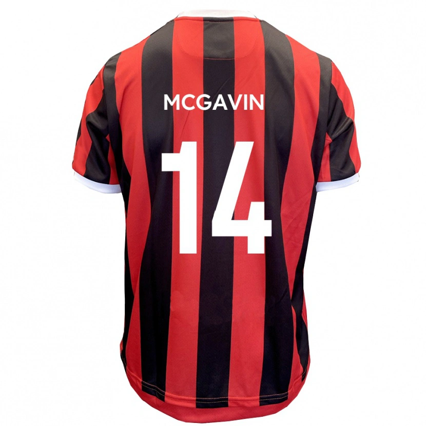Danxen Niño Camiseta Brett Mcgavin #14 Rojo Negro 2ª Equipación 2025/26 La Camisa México