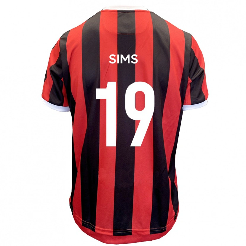 Danxen Niño Camiseta Josh Sims #19 Rojo Negro 2ª Equipación 2025/26 La Camisa México