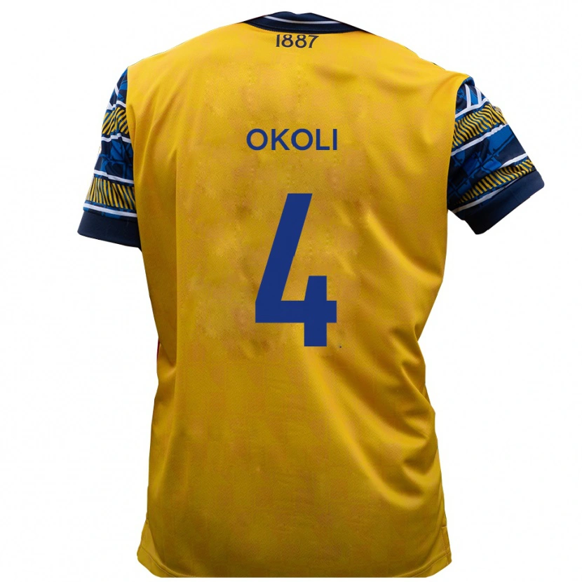 Danxen Niño Camiseta Chinwike Okoli #4 Amarillo Negro 2ª Equipación 2025/26 La Camisa México
