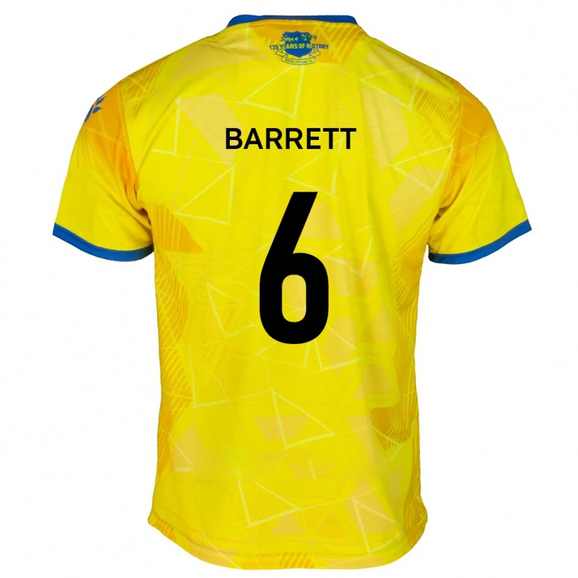 Danxen Niño Camiseta Mason Barrett #6 Amarillo Azul 2ª Equipación 2025/26 La Camisa México