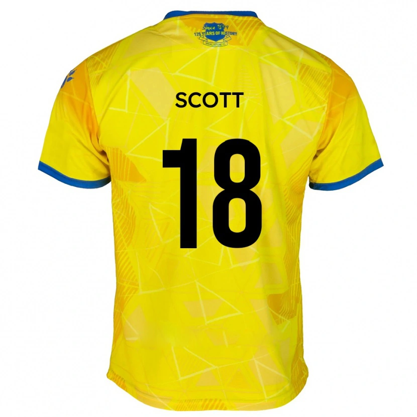 Danxen Niño Camiseta Christian Scott #18 Amarillo Azul 2ª Equipación 2025/26 La Camisa México