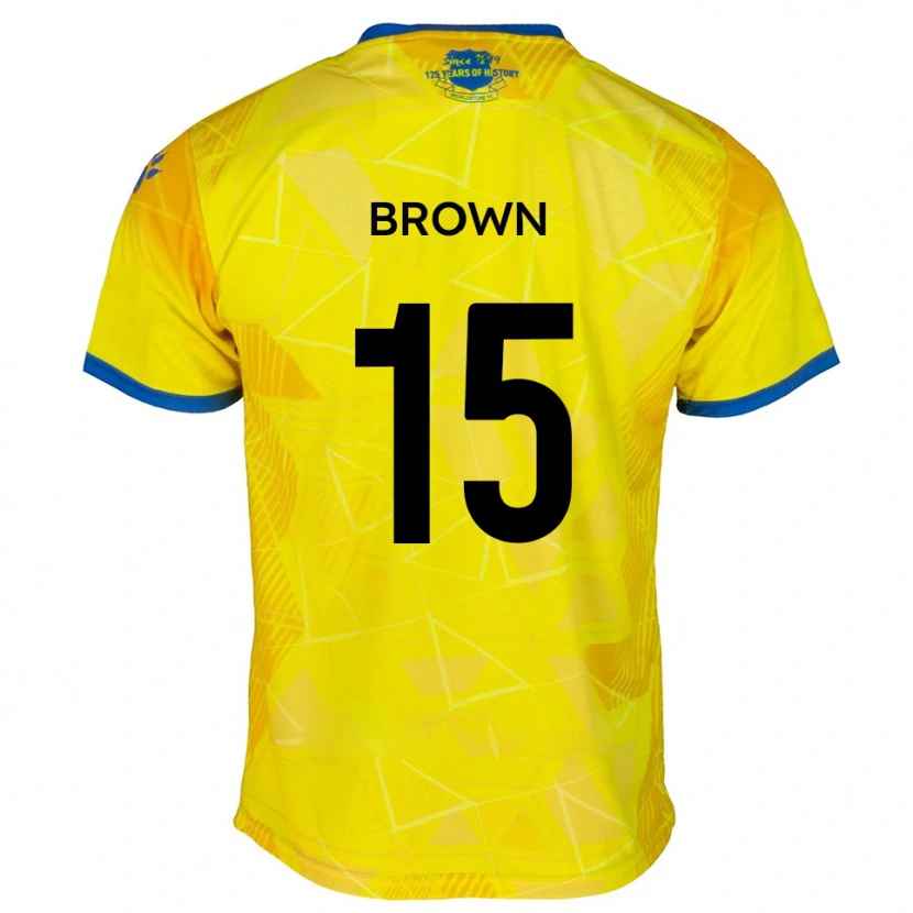 Danxen Niño Camiseta Jed Brown #15 Amarillo Azul 2ª Equipación 2025/26 La Camisa México