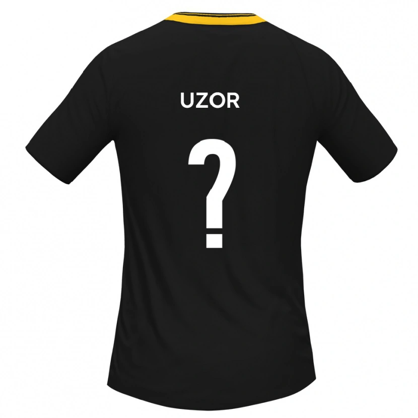 Danxen Niño Camiseta Tobe Uzor #0 Negro Amarillo 2ª Equipación 2025/26 La Camisa México