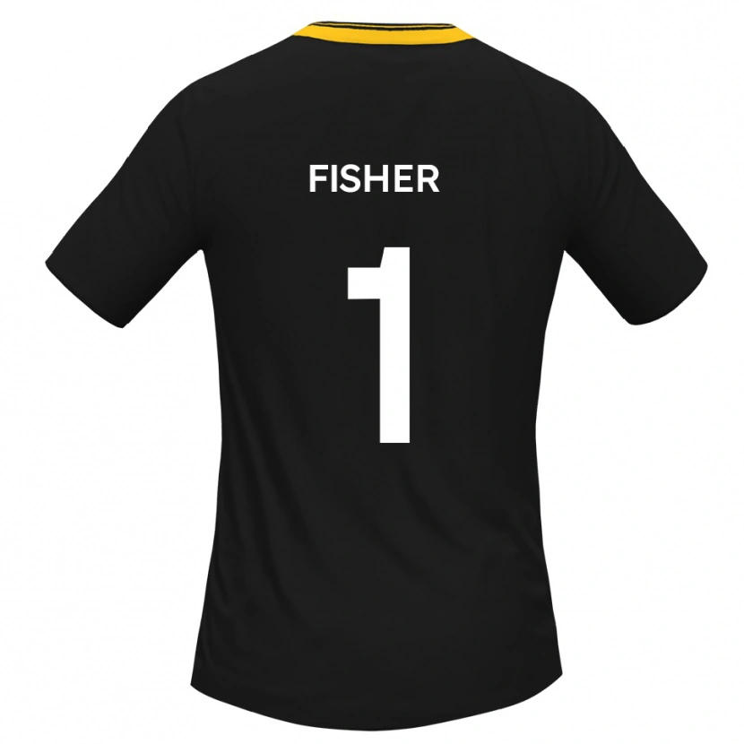 Danxen Niño Camiseta Tobias Fisher #1 Negro Amarillo 2ª Equipación 2025/26 La Camisa México