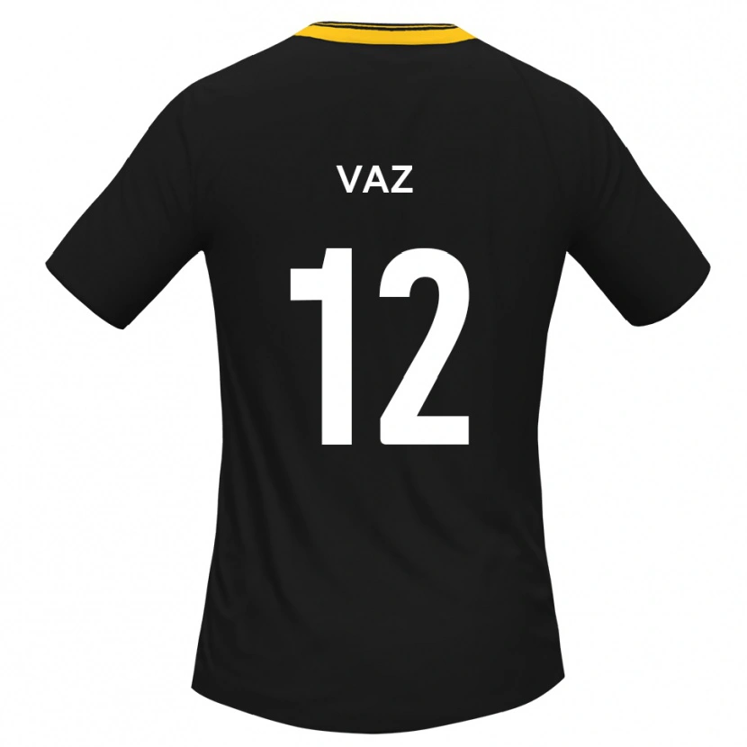 Danxen Niño Camiseta Eduino Vaz #12 Negro Amarillo 2ª Equipación 2025/26 La Camisa México