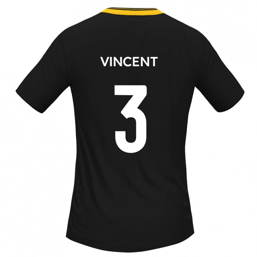 Danxen Niño Camiseta Liam Vincent #3 Negro Amarillo 2ª Equipación 2025/26 La Camisa México