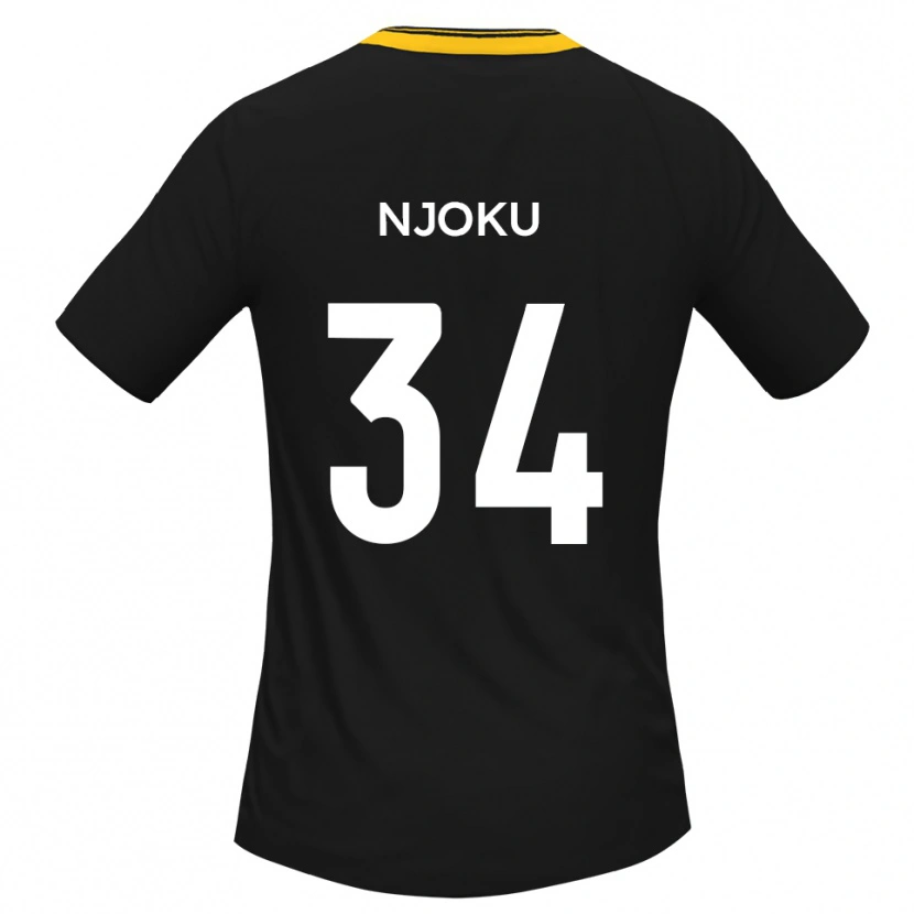 Danxen Niño Camiseta Brandon Njoku #34 Negro Amarillo 2ª Equipación 2025/26 La Camisa México