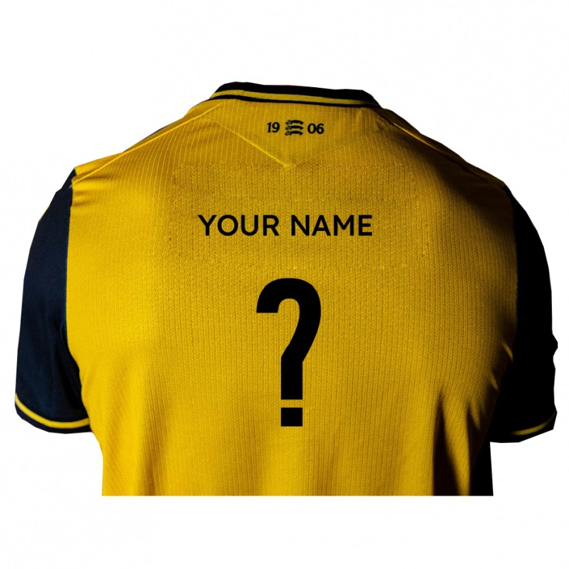 Danxen Niño Camiseta Su Nombre #0 Amarillo Negro 2ª Equipación 2025/26 La Camisa México