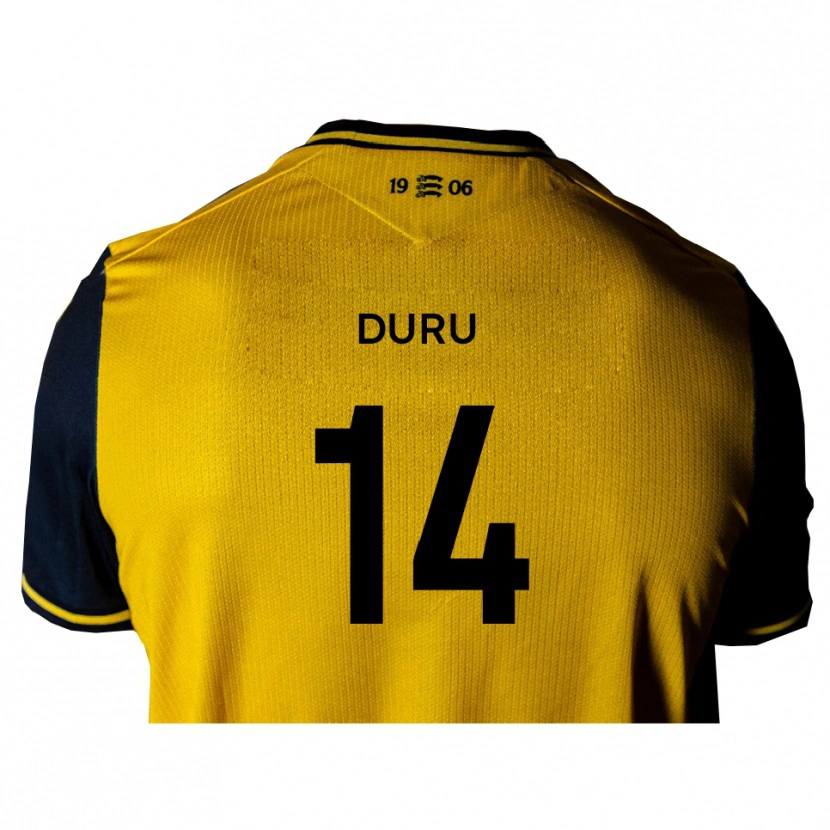 Danxen Niño Camiseta Chinedu Duru #14 Amarillo Negro 2ª Equipación 2025/26 La Camisa México