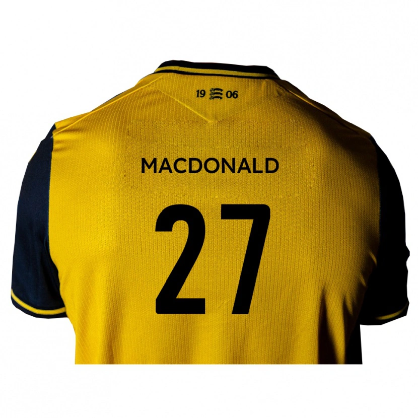 Danxen Niño Camiseta Beau Macdonald #27 Amarillo Negro 2ª Equipación 2025/26 La Camisa México