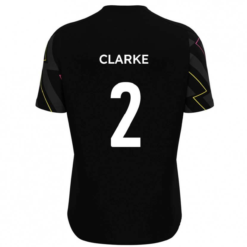 Danxen Niño Camiseta James Clarke #2 Negro Gris 2ª Equipación 2025/26 La Camisa México