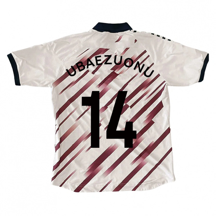 Danxen Niño Camiseta Carlton Ubaezuonu #14 Blanco Rojo 2ª Equipación 2025/26 La Camisa México