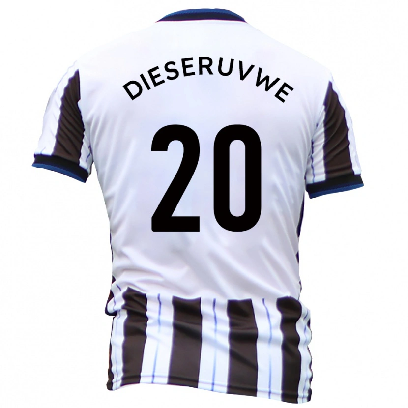 Danxen Niño Camiseta Emmanuel Dieseruvwe #20 Blanco Negro 2ª Equipación 2025/26 La Camisa México