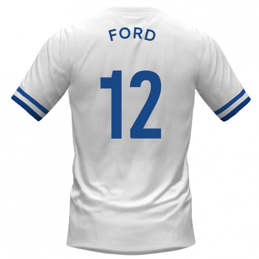 Danxen Niño Camiseta Nathaniel Ford #12 Blanco Azul 2ª Equipación 2025/26 La Camisa México