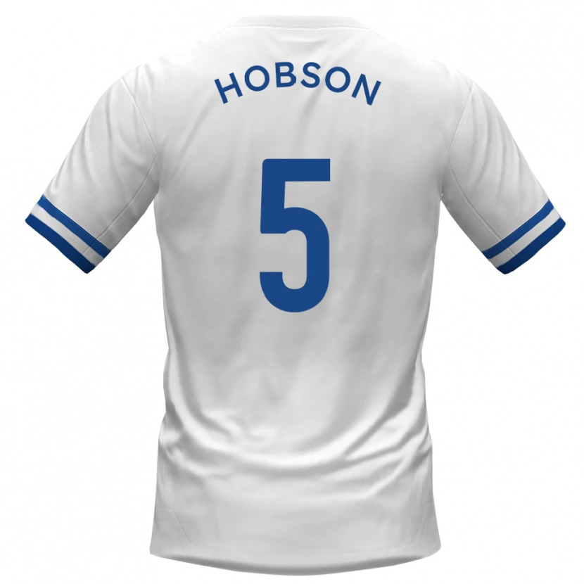 Danxen Niño Camiseta Shaun Hobson #5 Blanco Azul 2ª Equipación 2025/26 La Camisa México