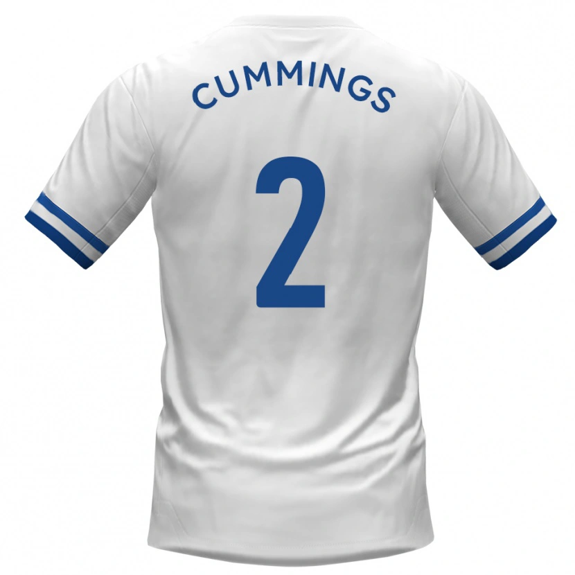 Danxen Niño Camiseta Jo Cummings #2 Blanco Azul 2ª Equipación 2025/26 La Camisa México