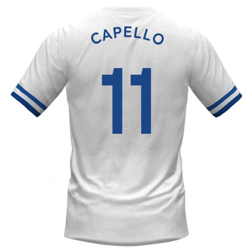 Danxen Niño Camiseta Angelo Capello #11 Blanco Azul 2ª Equipación 2025/26 La Camisa México