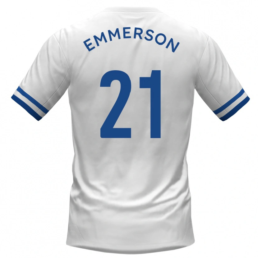 Danxen Niño Camiseta Zak Emmerson #21 Blanco Azul 2ª Equipación 2025/26 La Camisa México