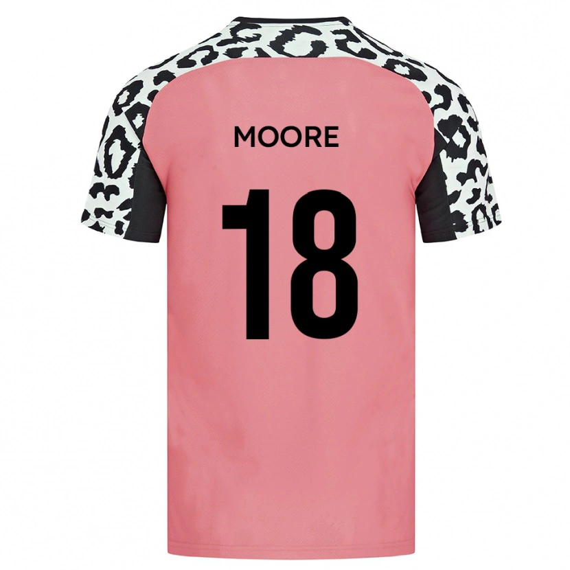 Danxen Niño Camiseta Isaac Moore #18 Rosa Negro 2ª Equipación 2025/26 La Camisa México