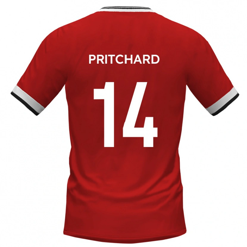 Danxen Niño Camiseta Harry Pritchard #14 Blanco Negro 2ª Equipación 2025/26 La Camisa México