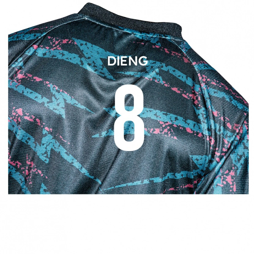 Danxen Niño Camiseta Timothée Dieng #8 Negro Azul Marino 2ª Equipación 2025/26 La Camisa México