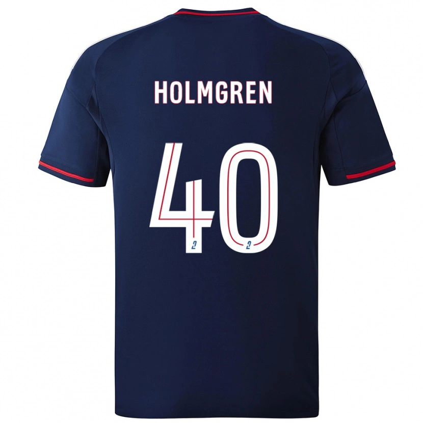 Danxen Niño Camiseta Emma Holmgren #40 Azul Marino Rojo 2ª Equipación 2025/26 La Camisa México