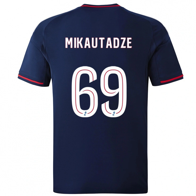 Danxen Niño Camiseta Georges Mikautadze #69 Azul Marino Rojo 2ª Equipación 2025/26 La Camisa México