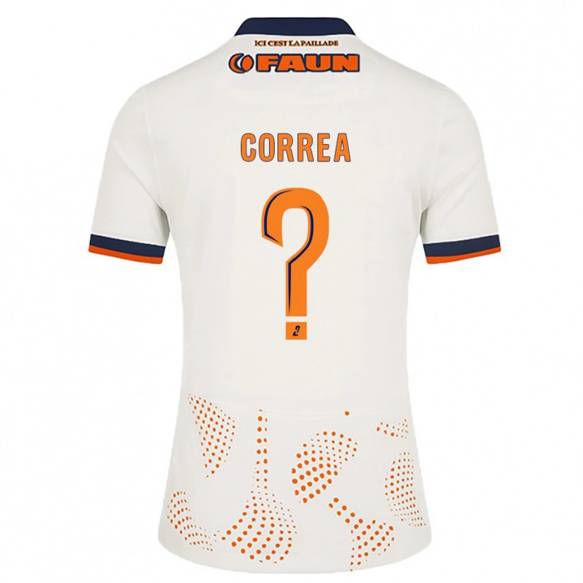 Danxen Niño Camiseta Dapyna Correa #0 Blanco Naranja 2ª Equipación 2025/26 La Camisa México