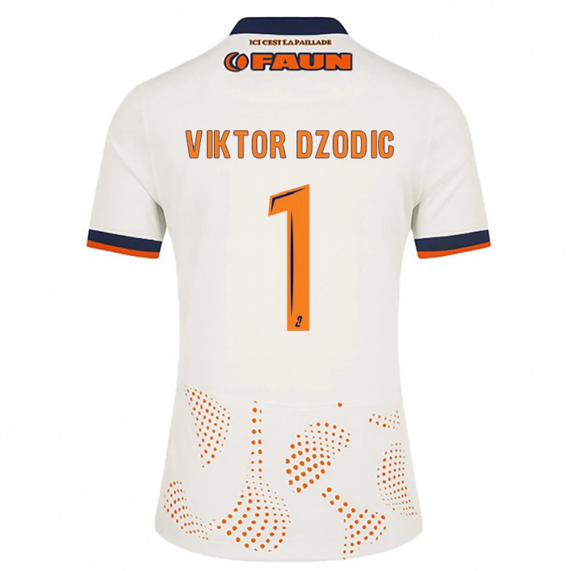 Danxen Niño Camiseta Viktor Dzodic #1 Blanco Naranja 2ª Equipación 2025/26 La Camisa México