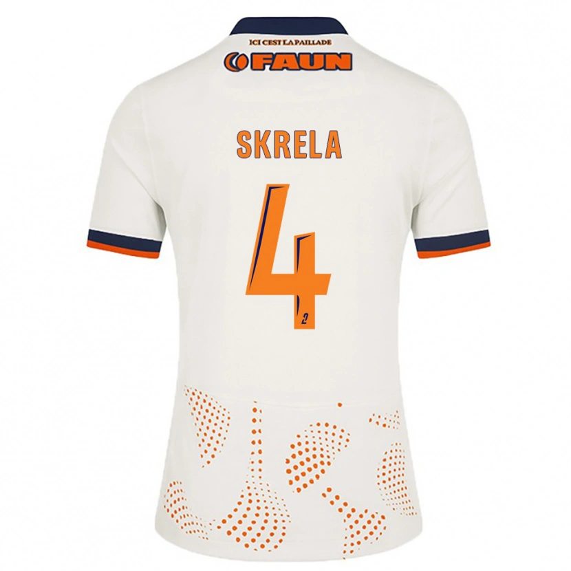 Danxen Niño Camiseta Gabin Skrela #4 Blanco Naranja 2ª Equipación 2025/26 La Camisa México