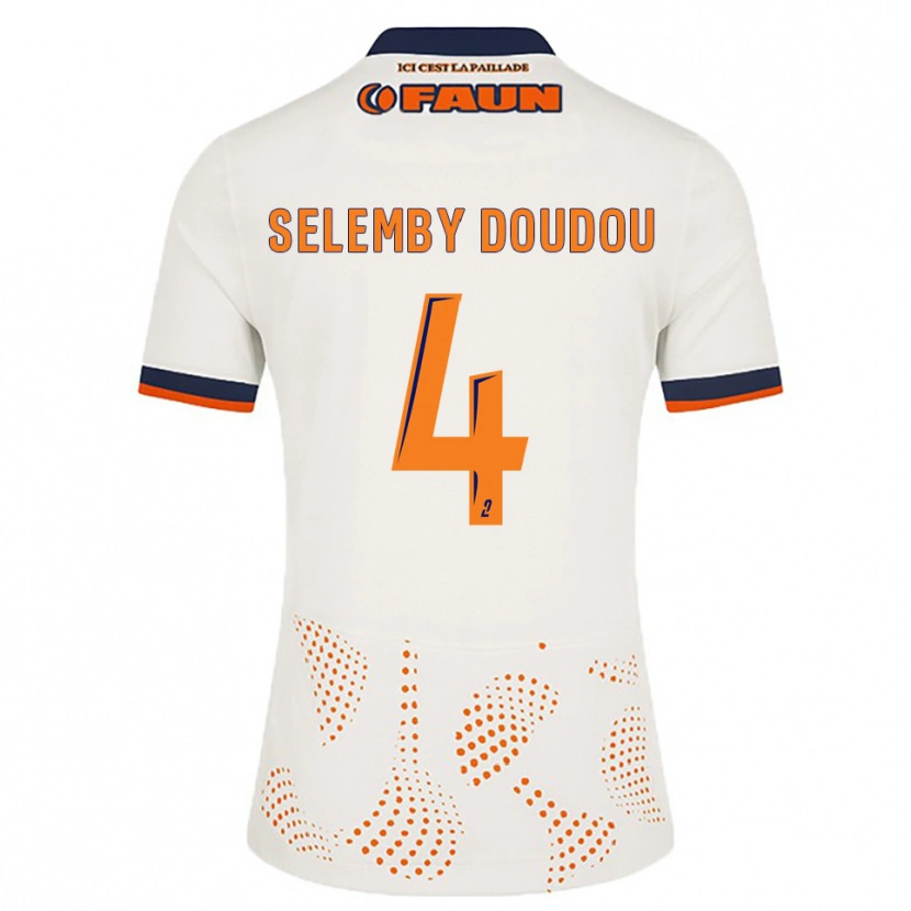 Danxen Niño Camiseta Destin Selemby Doudou #4 Blanco Naranja 2ª Equipación 2025/26 La Camisa México