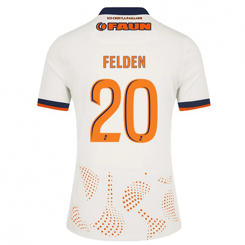 Danxen Niño Camiseta Agathe Felden #20 Blanco Naranja 2ª Equipación 2025/26 La Camisa México