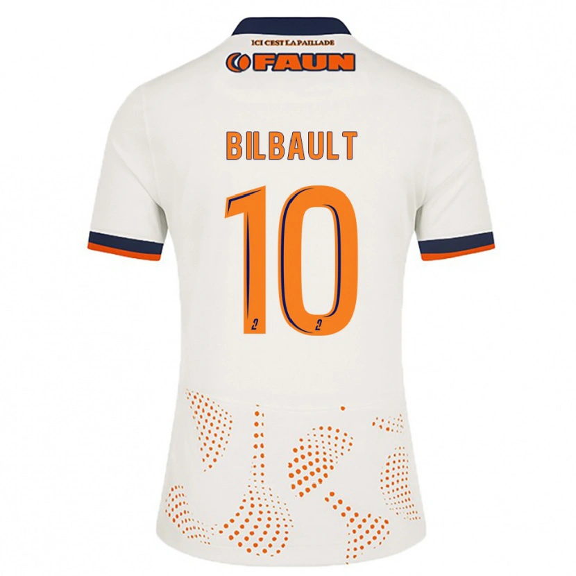 Danxen Niño Camiseta Charlotte Bilbault #10 Blanco Naranja 2ª Equipación 2025/26 La Camisa México