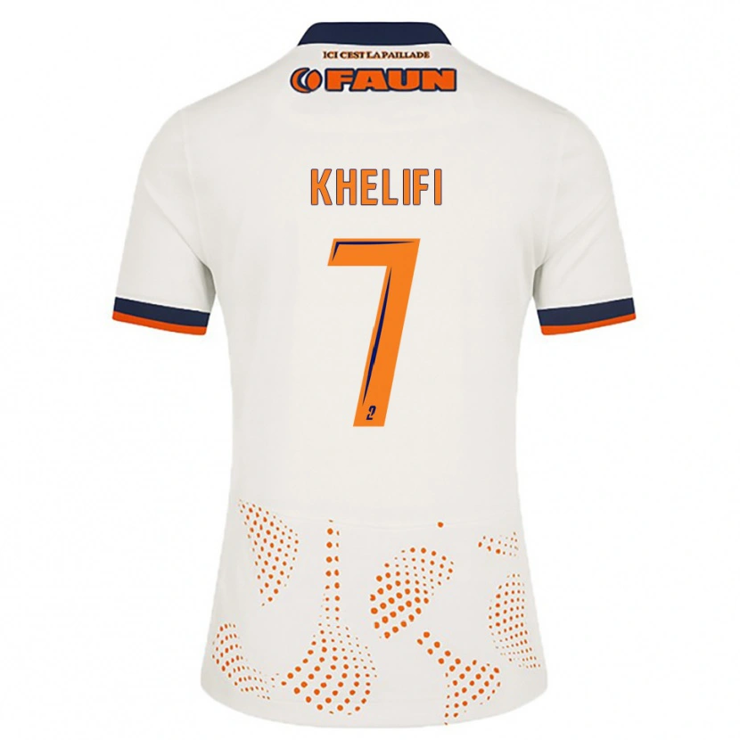 Danxen Niño Camiseta Léa Khelifi #7 Blanco Naranja 2ª Equipación 2025/26 La Camisa México