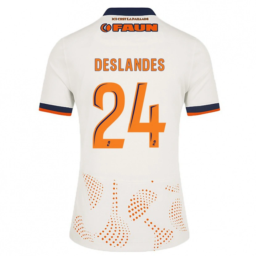 Danxen Niño Camiseta Océane Deslandes #24 Blanco Naranja 2ª Equipación 2025/26 La Camisa México