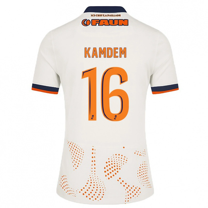 Danxen Niño Camiseta Kevin Kamdem #16 Blanco Naranja 2ª Equipación 2025/26 La Camisa México